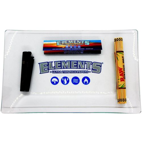 ELEMENTS GLASS ROLLING TRAY