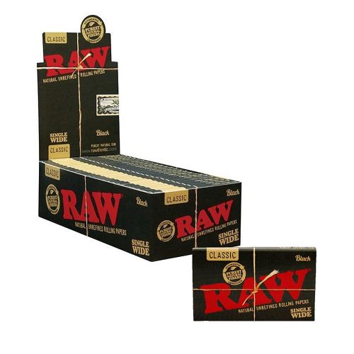RAW Black single wide double window | 25 pakjes