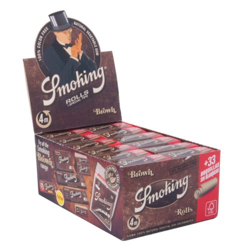 SMOKING BROWN ROLLS + FILTER TIPS BOX/24