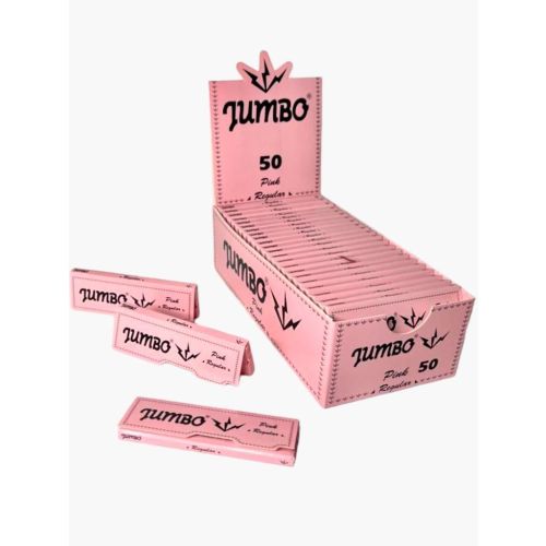 Jumbo Pink Regular rolling papers | 50 packs