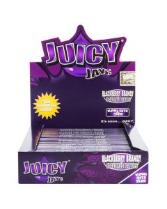 Juicy Jay's Zwarte bessen gearomatiseerde Kingsize Slim vloei | 24 pakjes