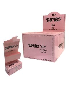 Jumbo Pink Rolling Papers + Tips BOX/24