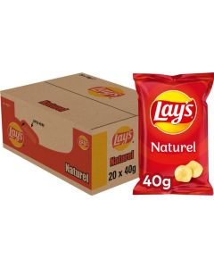 Lay’s Chips Naturel smaak 20 zakjes x 40 gr
