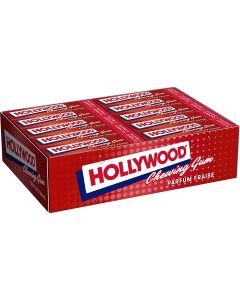 Hollywood | Chewing-gum | Fraise | Boîte de 30 paquets