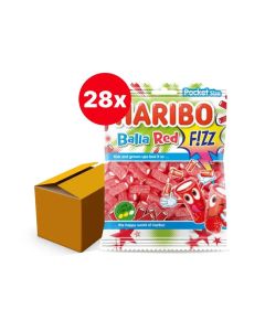 HARIBO BALLA RED FIZZ SNOEPJES 28 x 70 GRAM ZAKJES BOX/28