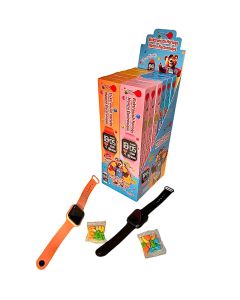 TRIGGER TREAT ELEKTRONISCHE HORLOGE + PAKJE SNOEP VERSCHILLENDE KLEUREN BOX/12