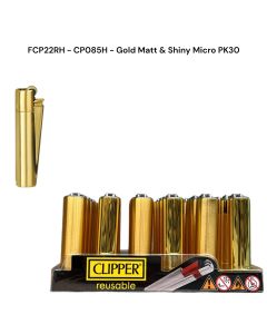 CLIPPER GOLD MATT & SHINY COVER LIGHTERS BOX/30