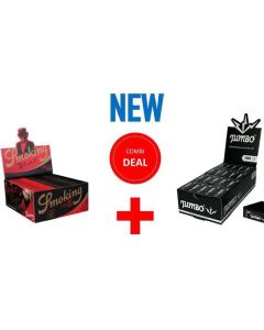 Smoking black king size slim + jumbo black perforated filter tips