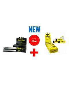 Jumbo black king size slim + jumbo yellow mellow filter tips combideal