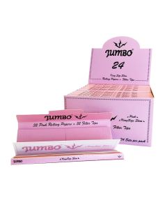Jumbo Pink Kingsize Slim vloei + filtertips | 24 pakjes